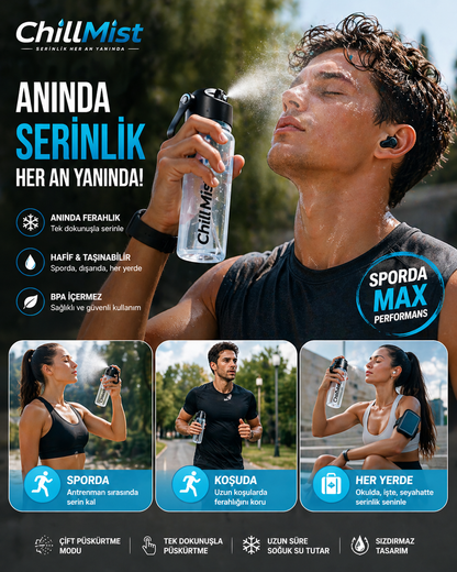 ✨ ChillMist™ Spreyli Matara – Yaz Sıcaklarına Meydan Oku, Serinlik Yanında!